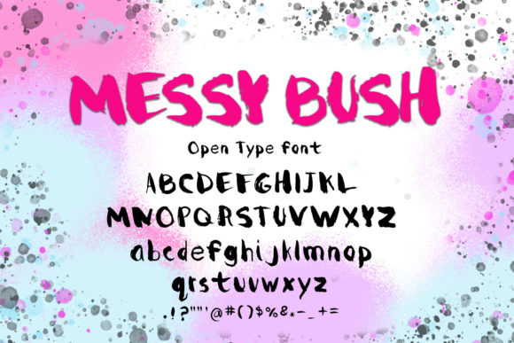 Messy Brush Font PNG with transparent background - Preview 2