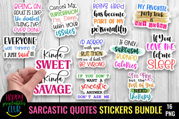Sarcastic Quotes Stickers Bundle I Funny