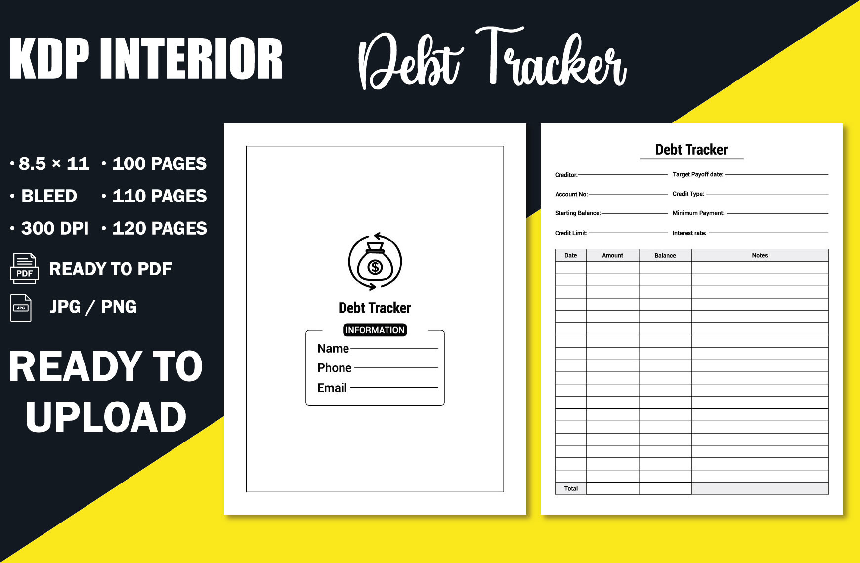 Debt Tracker | KDP Interior Graphic by design-infinity · Creative Fabrica