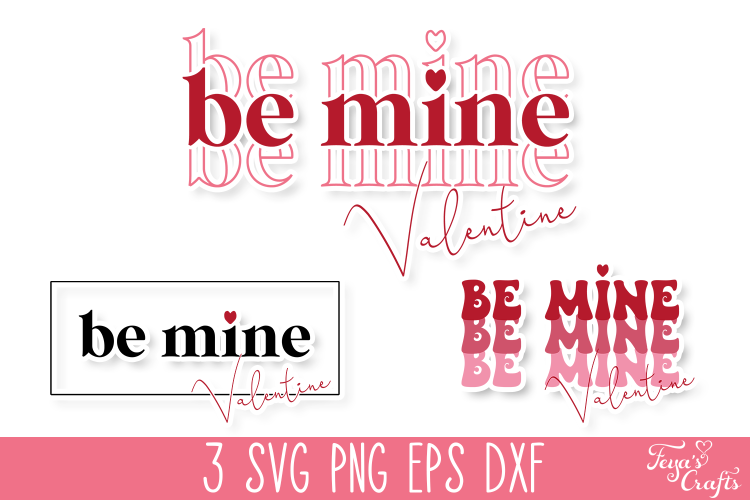 Be Mine Valentine SVG Quotes Pack Graphic by Anastasia Feya · Creative ...
