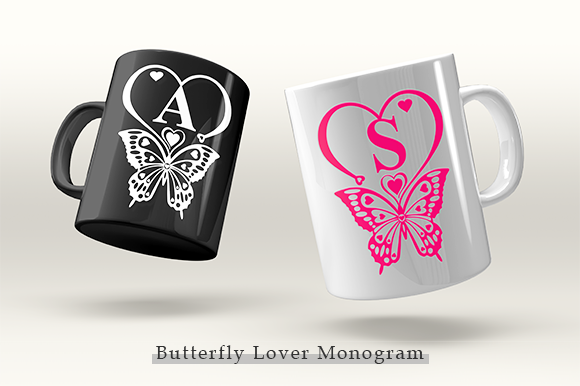 Butterfly Lover Monogram Font - Preview 4