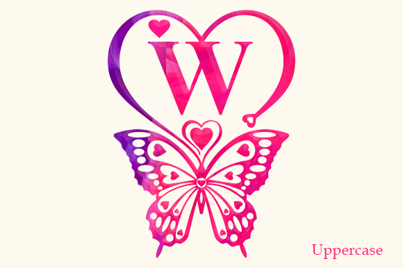 Butterfly Lover Monogram Font - Preview 6