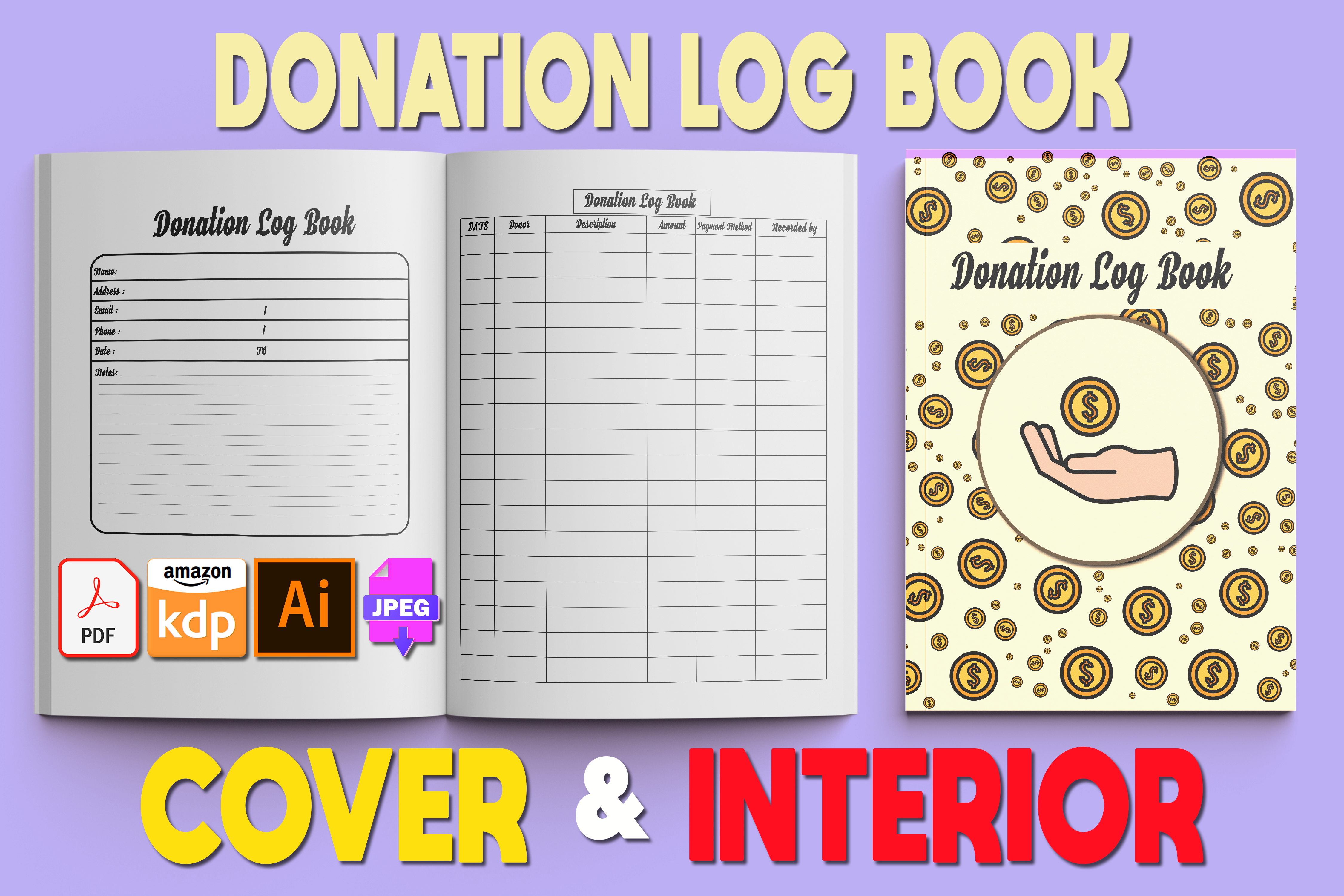 Donation Log Book (cover & Interior ) Graphic by MOF92 · Creative Fabrica