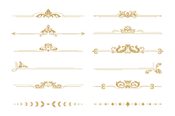 Elegant Damask Dividers Gráfico Ilustraciones Imprimibles Por tartila.stock