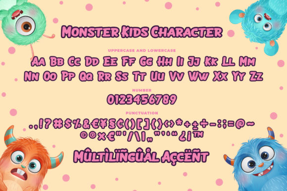 Monster Kids Font PNG with transparent background - Preview 4