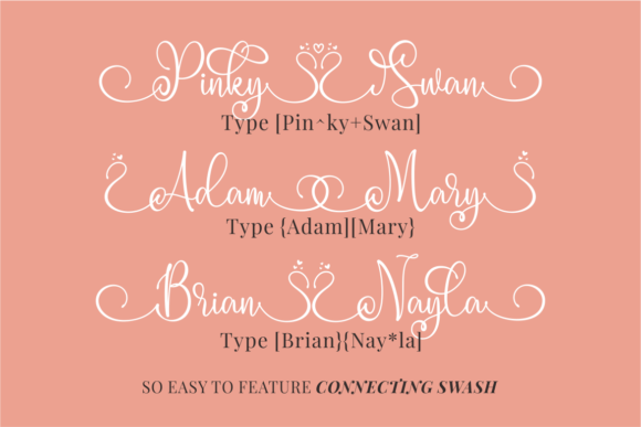 Pinky Swan Font PNG with transparent background - Preview 1