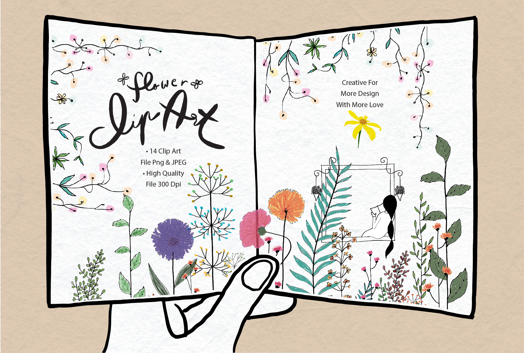 14 Flowers Clipart Set ^^