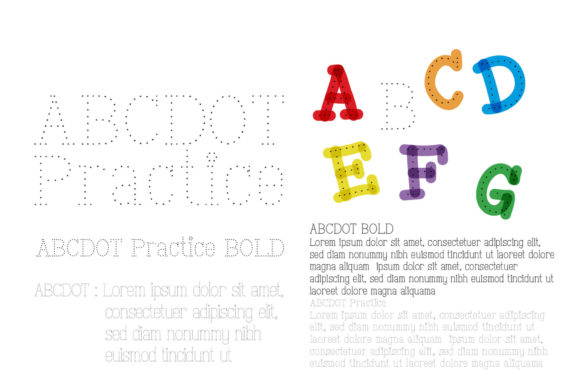 ABC Dot Practice Bold Font - Preview 1