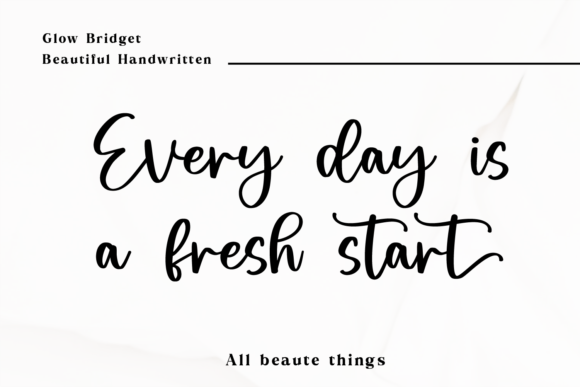 Glow Bridget Font PNG with transparent background - Preview 1