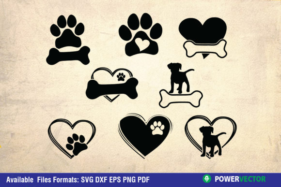 Paw Print Heart SVG cat memorial ornament design