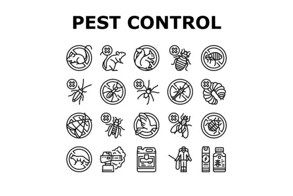 Pest Control Service Treatment Icons Set