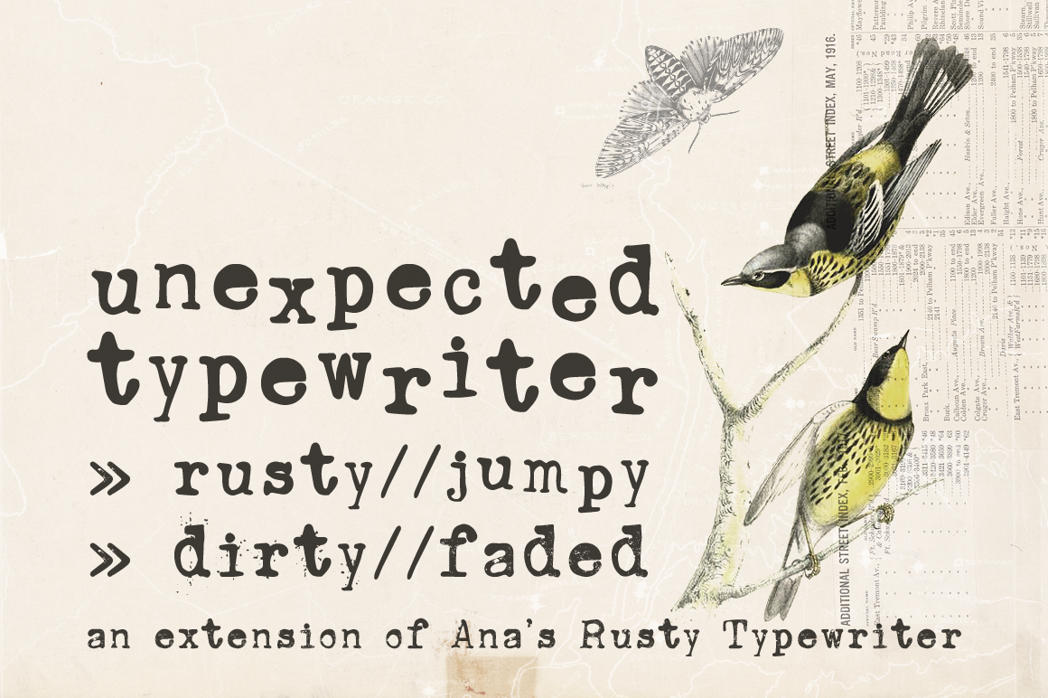 Unexpected Typewriter preview: hand-drawn Underwood-inspired details
