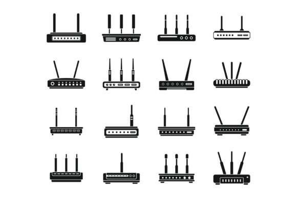 Modem Icons Set Simple Vector. Internet Graphic by anatolir56 ...