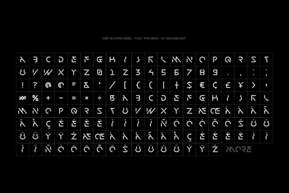 Modern Rebel Font PNG with transparent background - Preview 3