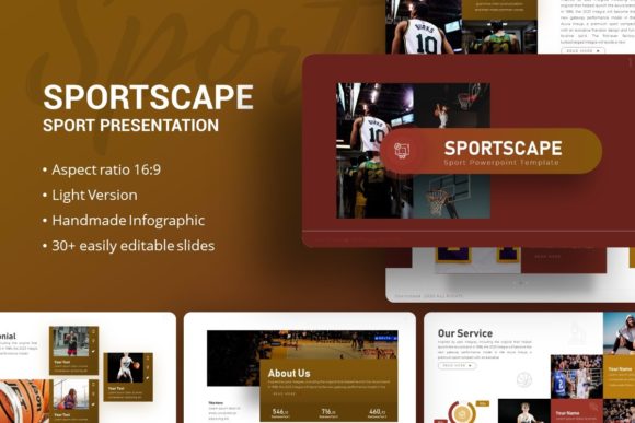 Preview of Presentation Template - Sportscape sports presentation template