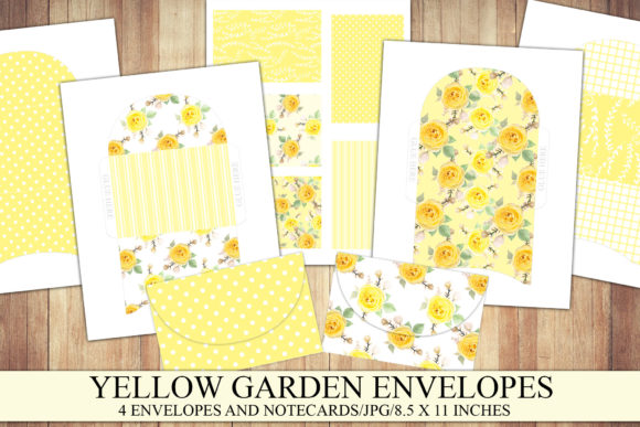 Yellow Garden Envelopes and Note Cards