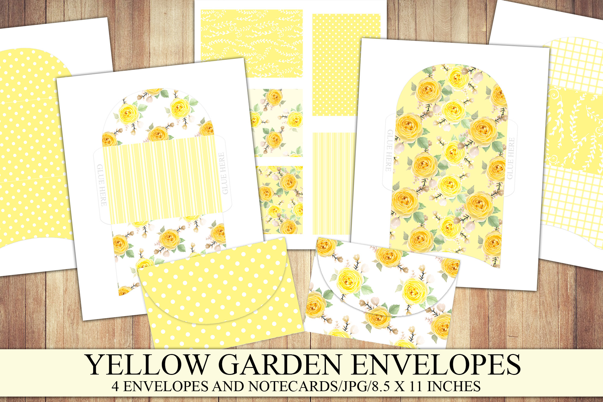 Yellow Garden Envelopes and Note Cards