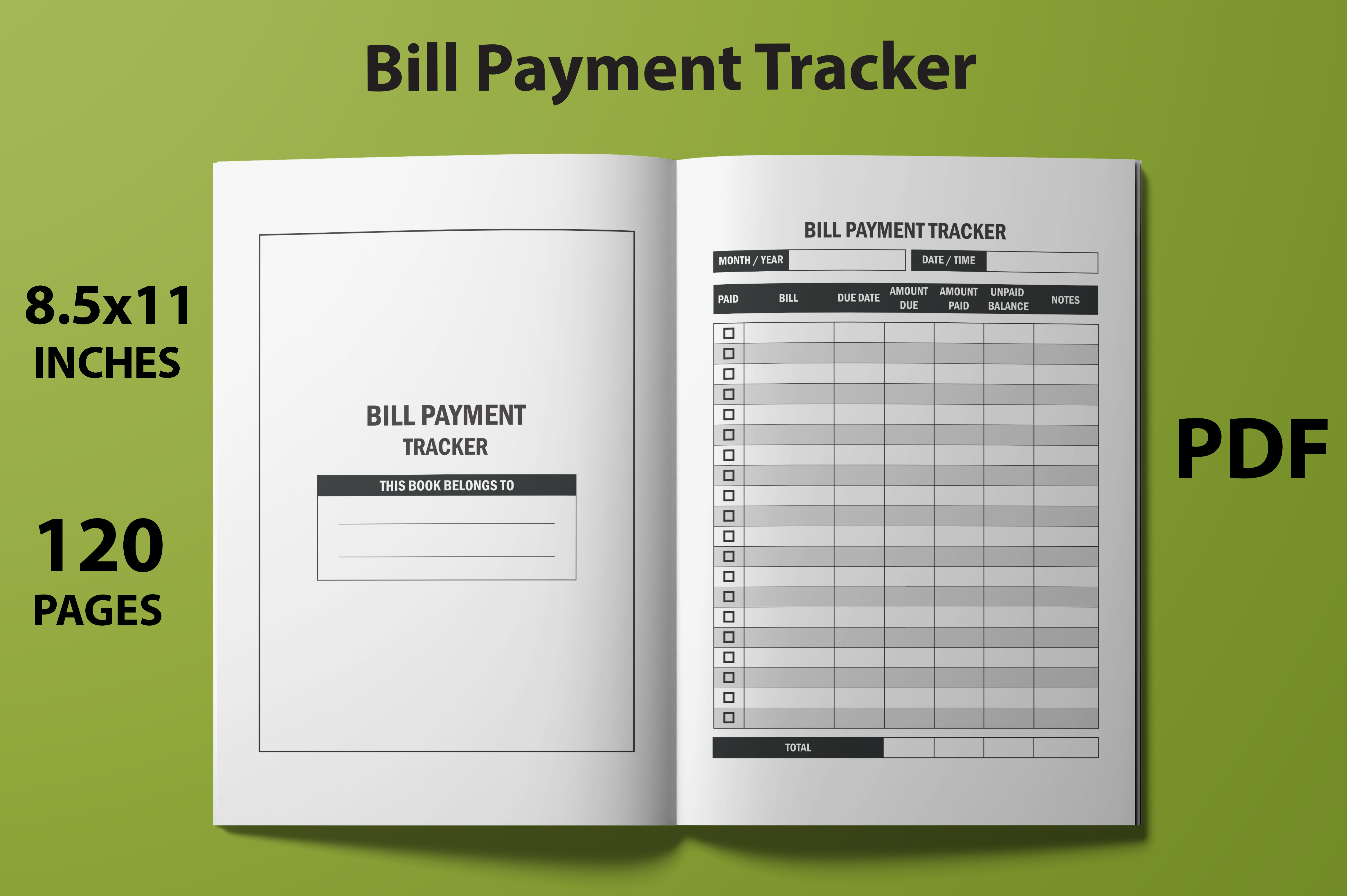 Bill Payment Tracker - KDP Interior Graphic by KDP Unique · Creative ...