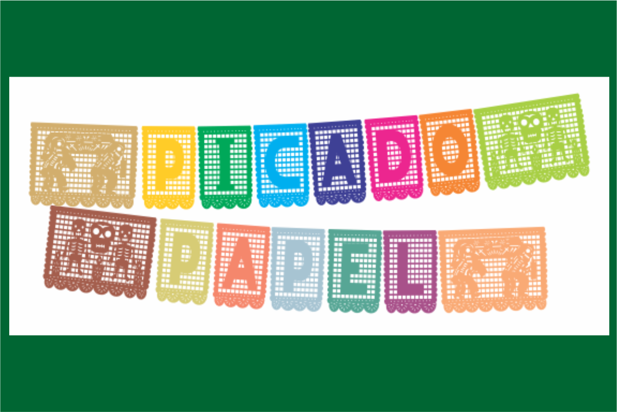 Papel Picado font preview, cut paper inspired decorative lettering