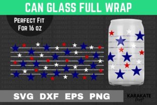 Star Banner 16 Oz Can Glass Wrap SVG Graphic by KARAKATE · Creative Fabrica
