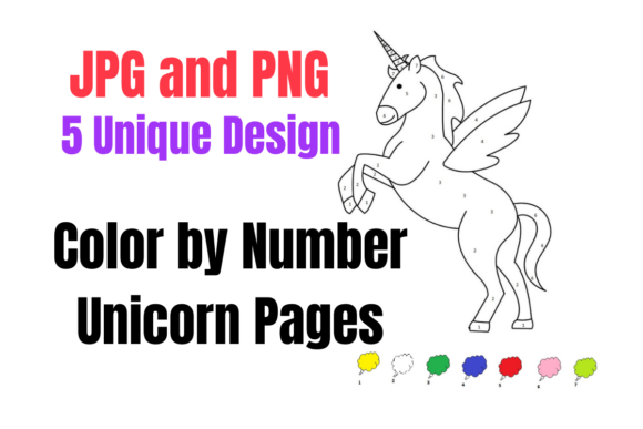 Color by Number Unicorn Pages Graphic by SJstore · Creative Fabrica