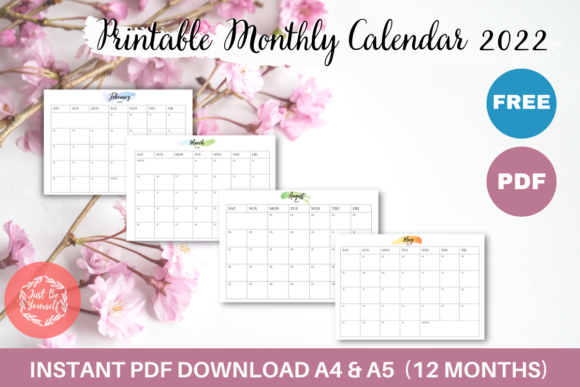 FREE Printable Monthly Calendar 2022