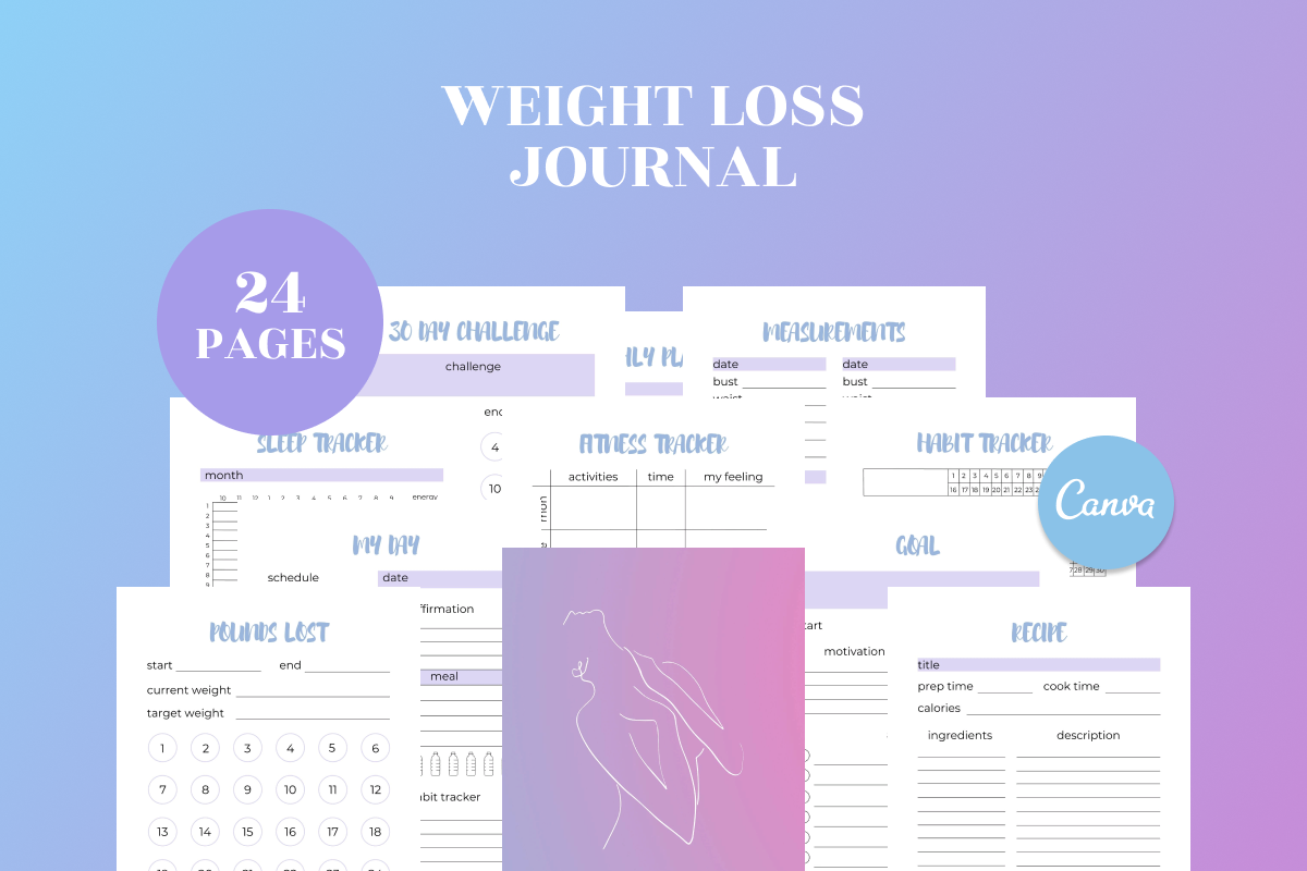 Weight Loss Journal | Fitness Planner Graphic by EveryDay · Creative Fabrica