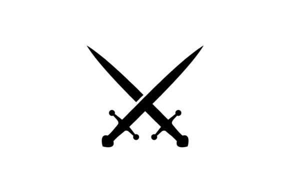 Crossed Swords Silhouette Knight Warrior