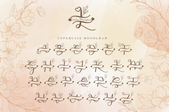 Levina Monogram Font Font PNG with transparent background - Preview 6