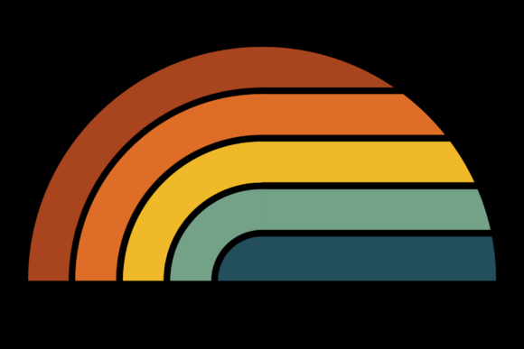 Retro Vintage Striped Sunset Graphic by atlasart · Creative Fabrica