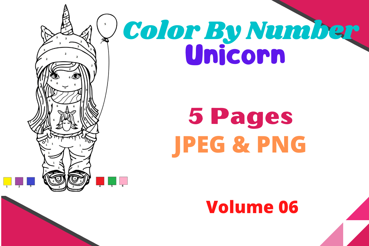 Color by Number Unicorn Pages Graphic by SJstore · Creative Fabrica