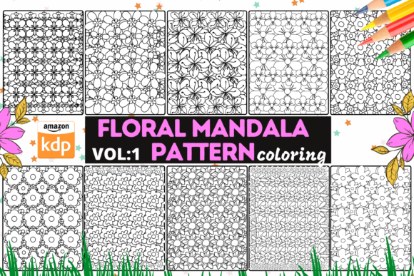 Floral Mandala Pattern Gráfico Interiores KDP Por MiaPrintus