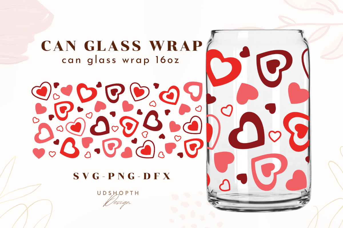 Heart Svg Can Glass Libbey 16oz Graphic by UDShopTHDesign · Creative ...
