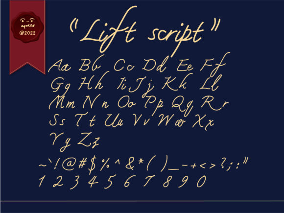 Lift Script Font PNG with transparent background - Preview 2