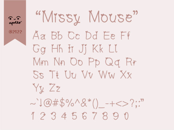 Missy Mouse Font PNG with transparent background - Preview 2