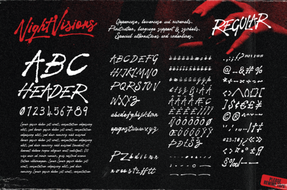Night Visions Font PNG with transparent background - Preview 2