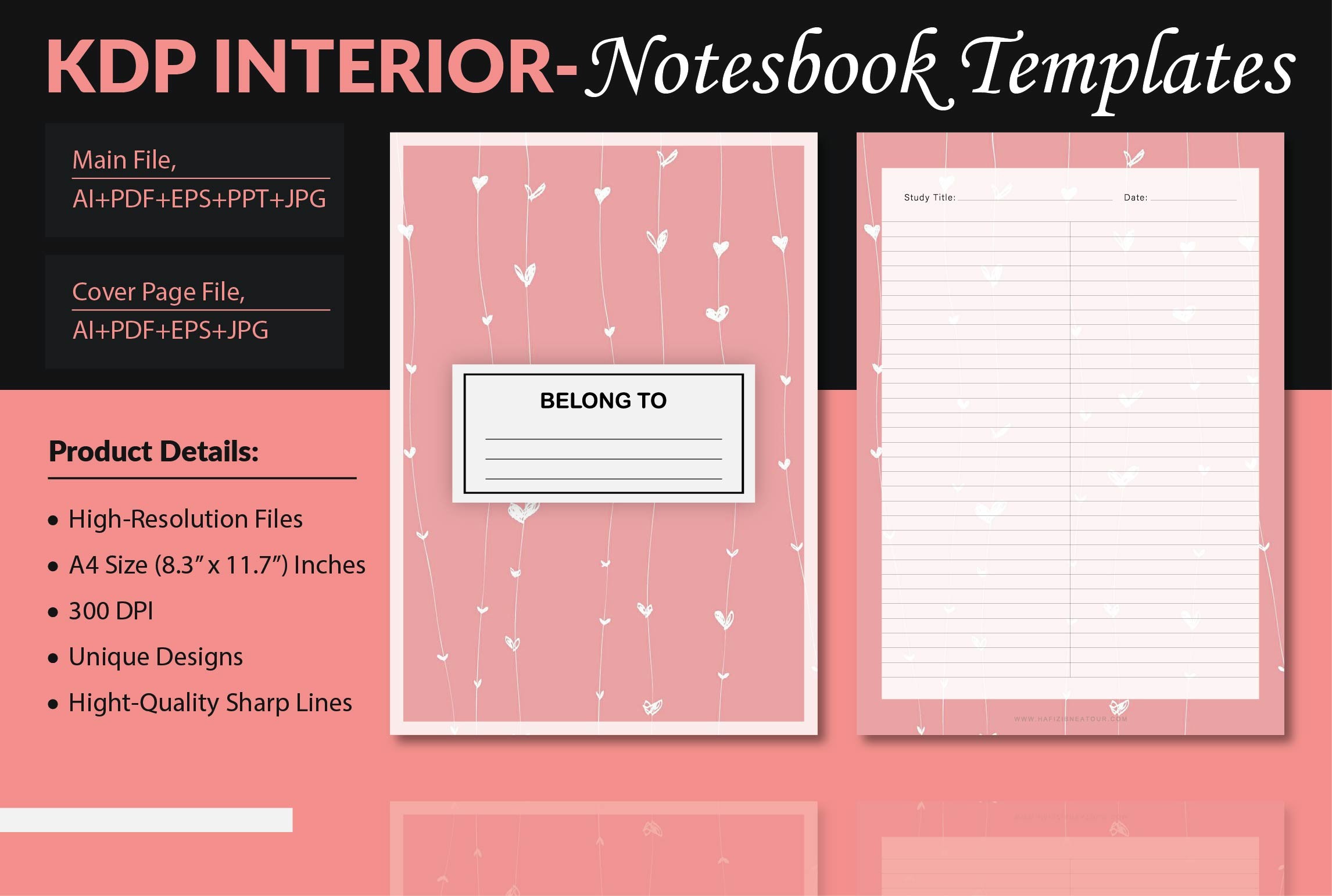 Notebook Templates - KDP Interior Graphic by Finer Designers · Creative ...