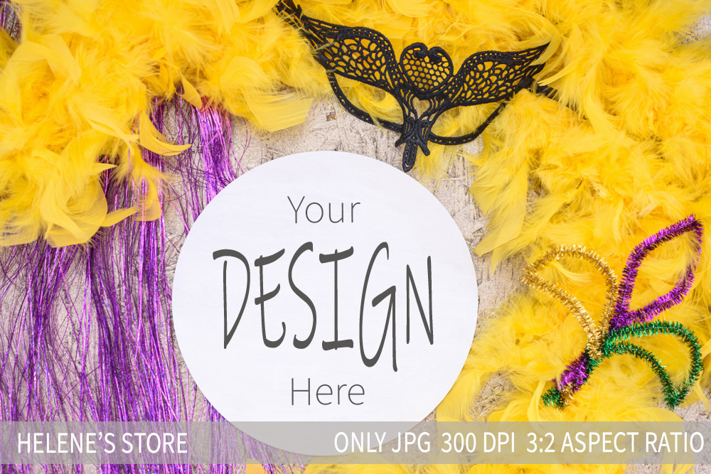Wooden Empty Round Sign Mardi Gras Graphic by Helene's store · Creative ...