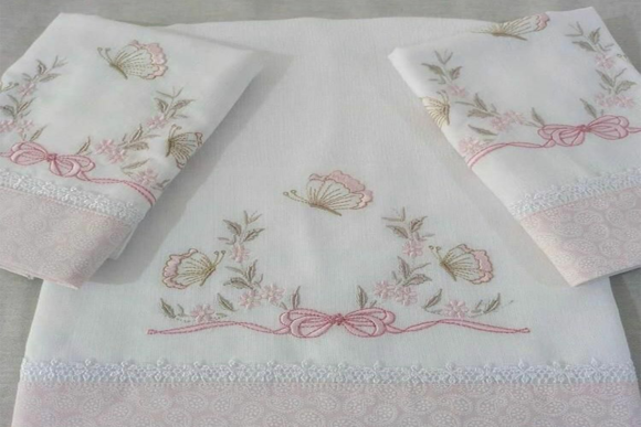 Butterflies And Flowers Embroidery