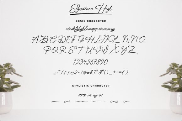 Signature High Font PNG with transparent background - Preview 5