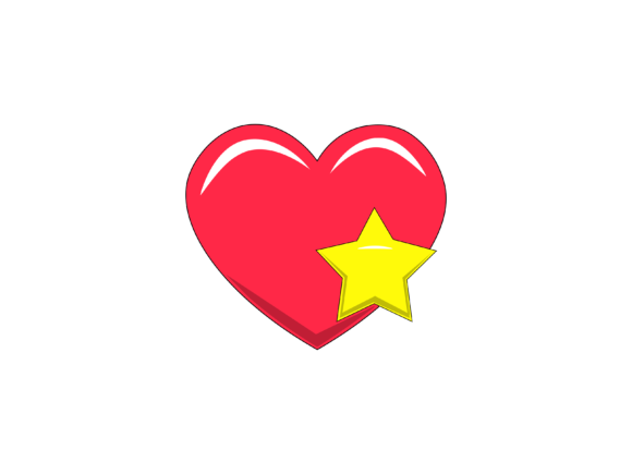 Valentines Heart Star Ilustrations