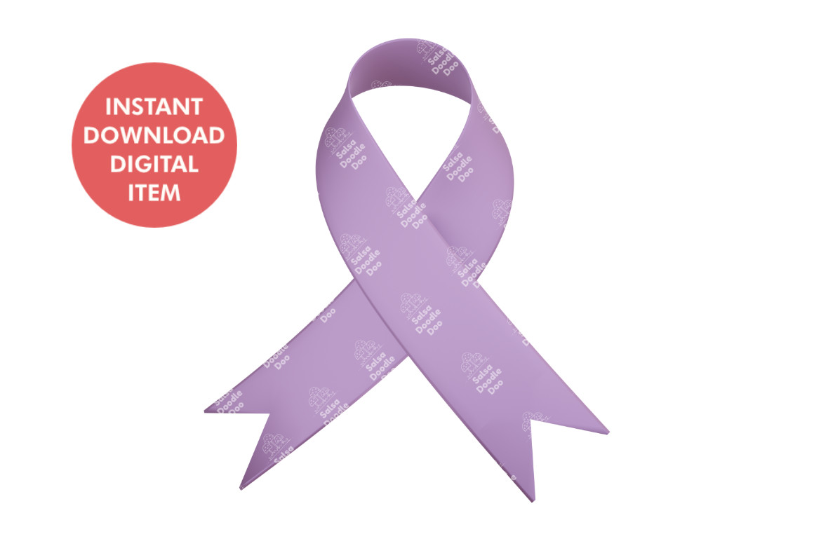 3D Ribbon in Light Purple Lavender Color