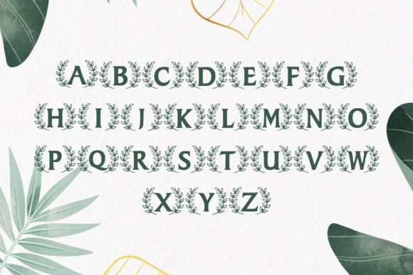 Nature Letter Font PNG with transparent background - Preview 1
