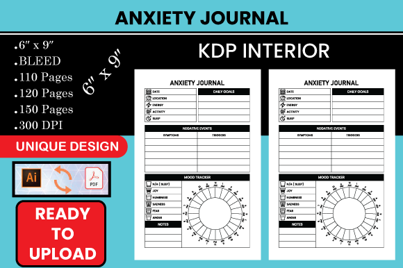 Anxiety Journal - KDP Interior Graphic by Hasna Unique Design ...