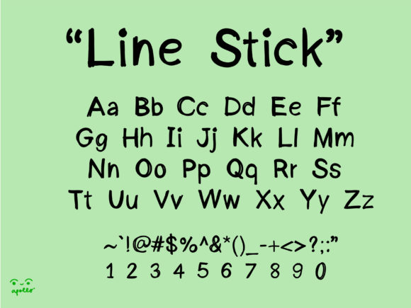 Line Stick Font PNG with transparent background - Preview 2