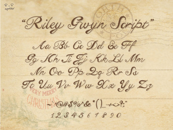 Riley Gwyn Script Font PNG with transparent background - Preview 2