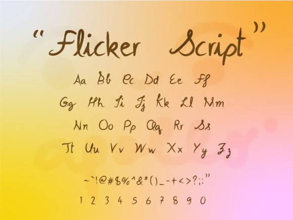 Flicker Script Font - Preview 2