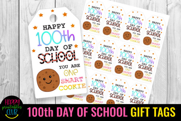 Happy 100th Day of School Gift Tags