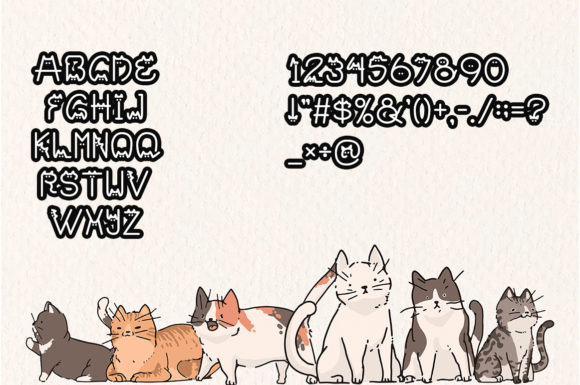 Little Cat Font PNG with transparent background - Preview 1