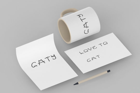 Little Cat Font PNG with transparent background - Preview 2